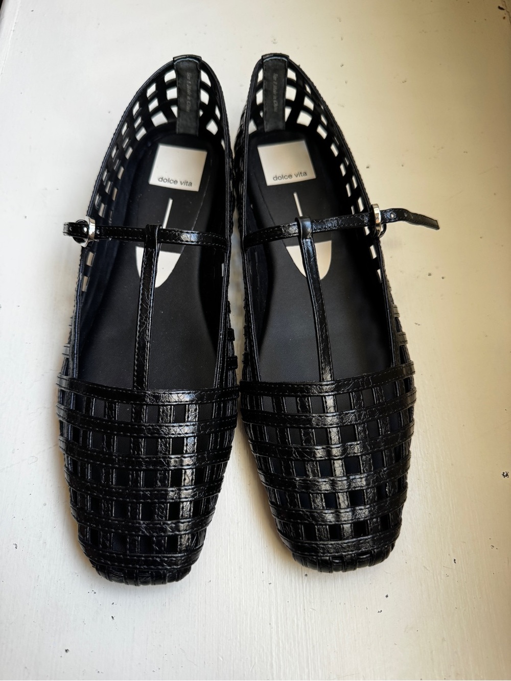 Dolce Vita Black Woven Mary Jane Flats
